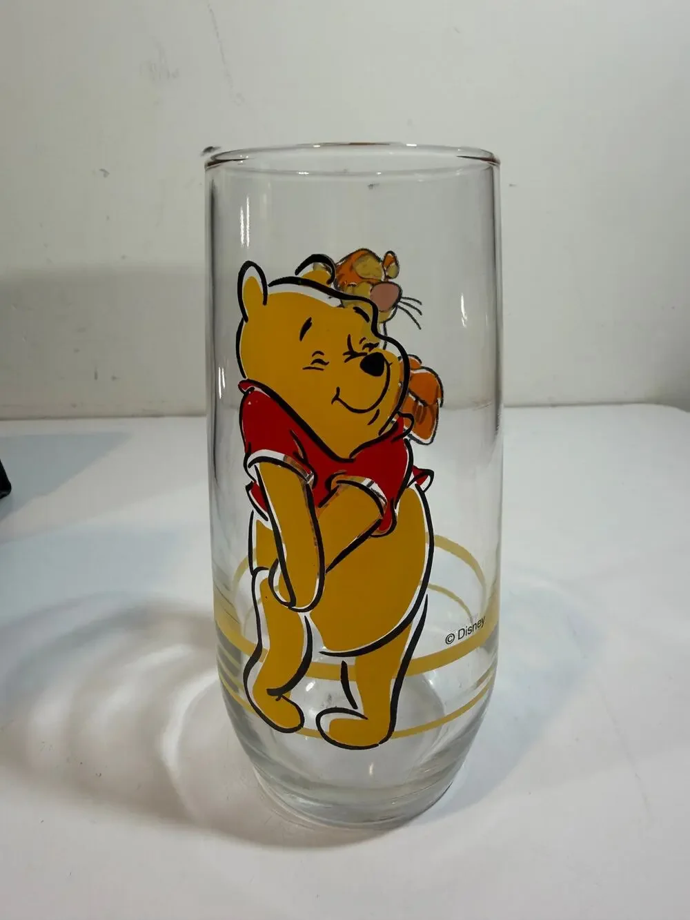 VINTAGE ANCHOR HOCKING DISNEY WINNIE THE POOH & TIGGER DRINKING GLASS